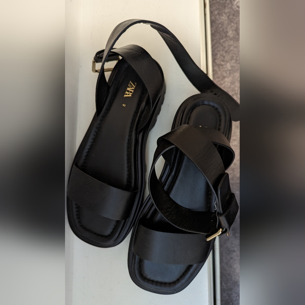 Zara platform leather sandals